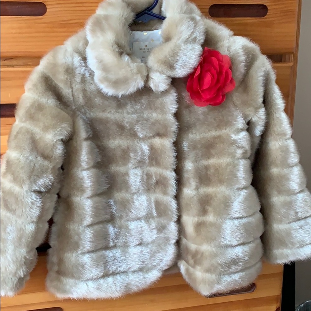 Kids Kate spade faux fur coat.